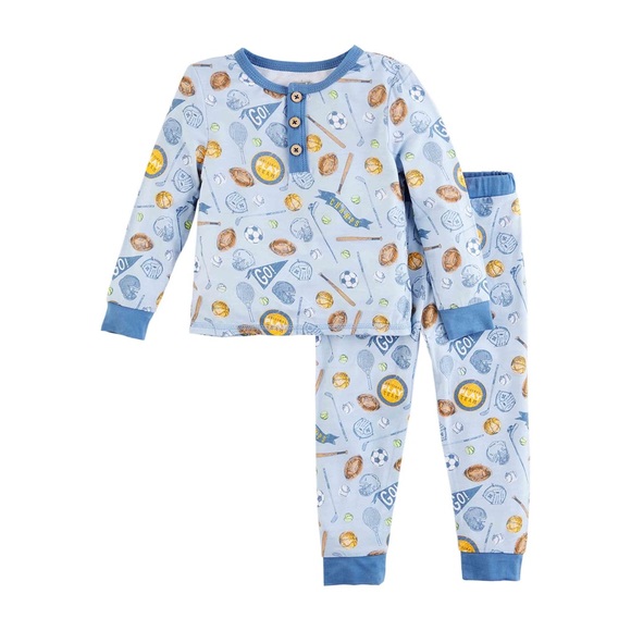 Mud Pie Other - Mud Pie Viscose Sports Pajama Set 12-18M NWT